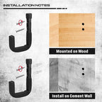 SEDY Heavy Duty Garage Storage Hooks: 4-Piece 6" & 3" Wall Mount J Utility - Image 6