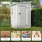 Patiowell 5x4 FT Outdoor Storage Shed, Resin Storage Shed - Image 4