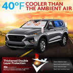 KAYZT Windshield Sun Shade for 2019-2025 2026 Hyun-dai Santa Fe Foldable - Image 2