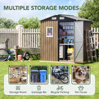 6x4 FT Outdoor Metal Storage Shed, Single Door, 1 Clear Window, Tool Shed - Image 4