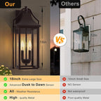  Outdoor Wall Sconce Fixtures, Dusk to Dawn Patio Lights Waterproof - Image 4