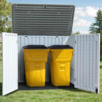 GOOBED 4.5x4ft Outdoor Horizontal Resin Storage Shed, 47 cuft Large Waterproof - Image 3