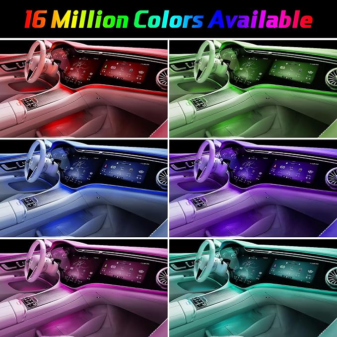 6 in 1 Car LED Strip Lights, RGB Car Interior Lights - Image 3