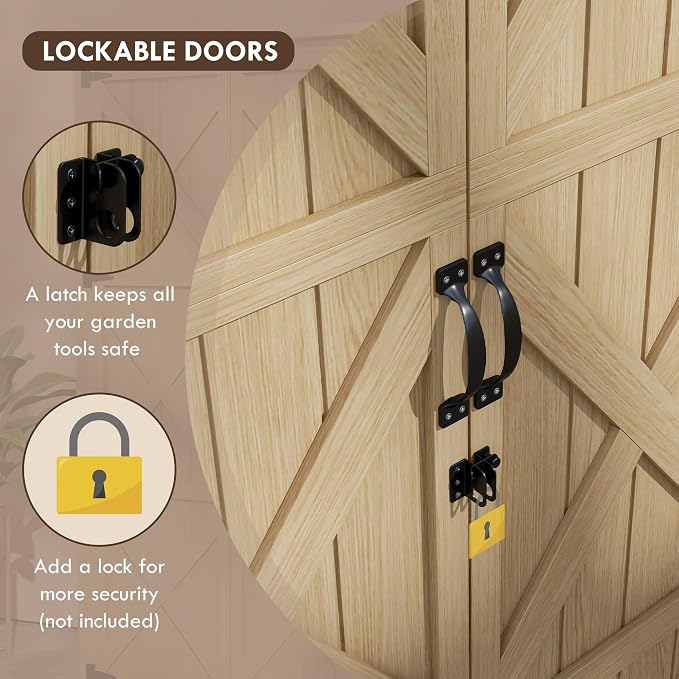 Wooden Garden Shed, Outdoor Storage Cabinet - Image 4