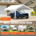 VEVOR Carport Replacement Canopy Cover 10 x 20 ft, Garage Top Tent Shelter Tarp - Image 8