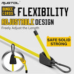 Bungee Cords with Hooks, 60 Inch Yellow Adjustable Bungee Cords with Carabiner - Image 2