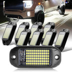 Nicoko 8 Pods 6000K pure White Rock lights Aluminum 9-30V Underglow Lights IP68 by Nicoko