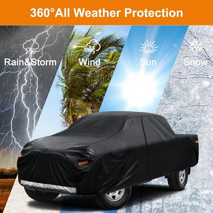 Kayme Truck Cover Custom Fit Ford F-150 Extended Cab Short Bed. Full Exterior - Image 6