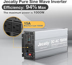 2AC 1000W Pure Sine Wave Inverter, Convert DC 12V to AC 110V 120V, 18W USB - Image 2