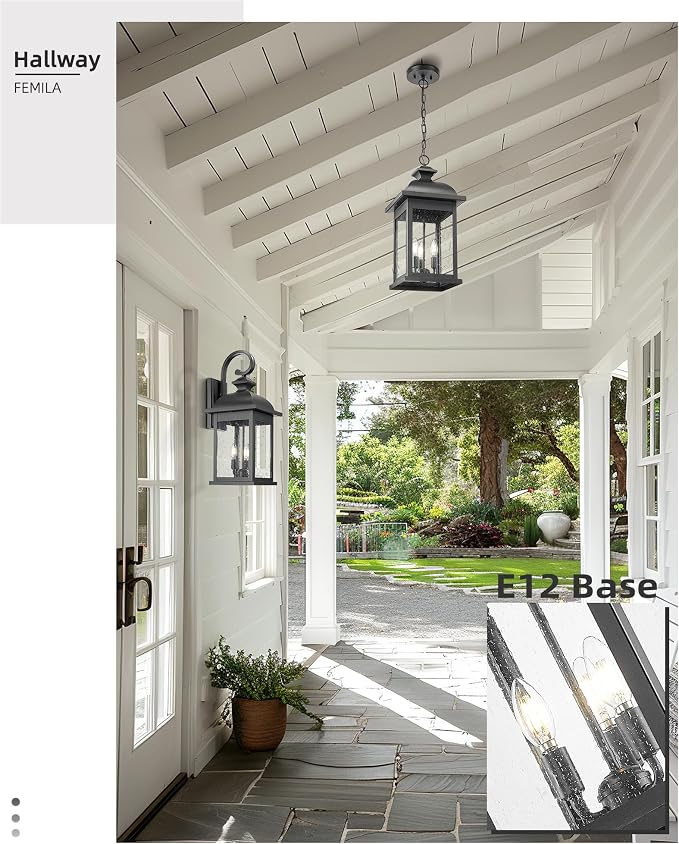 FEMILA 26" Outdoor Wall Light, Large Exterior Wall Light Fixtures, 3 Light - Image 5