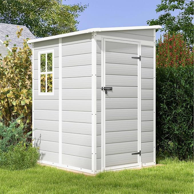 Patiowell 5x4 FT Outdoor Storage Shed, Resin Storage Shed - Image 2