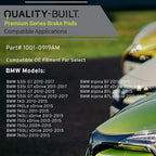 Premium Semi-Metallic Rear Brake Pads Compatible - Image 3