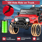 Costzon 12V Kids Ride on Truck Car, Electric Vehicle w/Remote Control, Threaded - Image 3