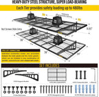 2x3ft 4Pack Wire Shelving Unit Heavy Duty Garage Storage Shelves Wall Mounted - Image 3