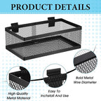 Coume 4 Pcs Black Slatwall Baskets 4 Size Metal Mesh Wire Basket - Image 3
