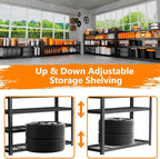Storage Shelves Heavy Duty 4 PCS, 4-tier Adjustable Metal Industrial Utility - Image 5