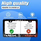 Funny License Plate Frame I'm Not Lost I'm Exploring License Plate Stainless - Image 4