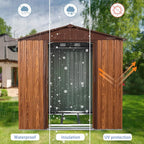 6x6 FT Outdoor Storage Shed, Metal Garden Shed - Image 2
