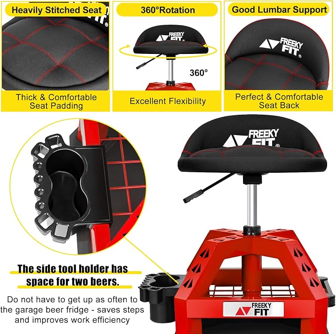 Rolling Shop Stool for Garage - Image 7