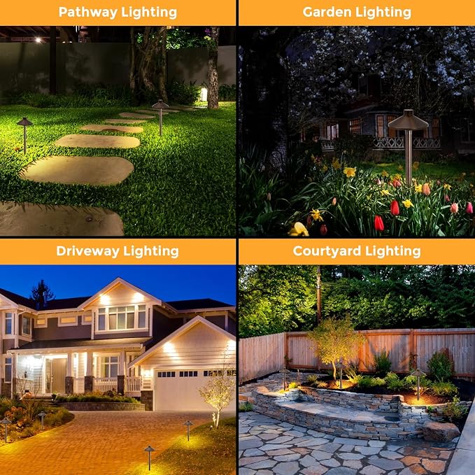 Gardencoin Solid Brass Low Voltage Pathway Lights, 12V AC/DC Heavy Duty LED - Image 7