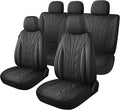 CAROMOP Luxury Faux Leather&Fabric Car Seat Covers Full Set by CAROMOP