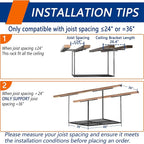 3 x 4FT Overhead Garage Storage Rack, Adjustable Ceiling Storage Racks - Image 4