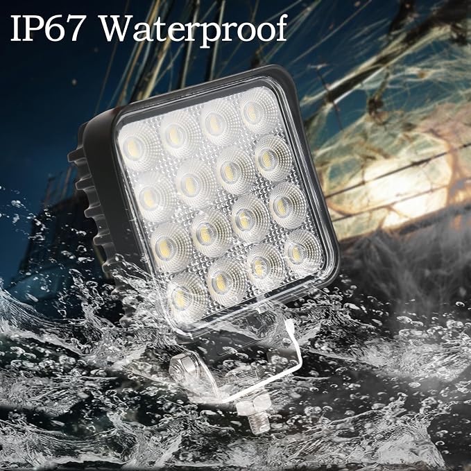 4.3" 12V LED Flood Lights 46W, 24 Volt Work Lights - Image 5