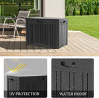 50 Gallon Lockable Resin Deck Box, Waterproof & UV-Resistant Outdoor Storage Box - Image 4