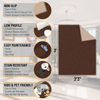 Ottomanson Rugs for Entryway 2'3" x 3' Non Slip Solid Small Area Rugs Durable - Image 2