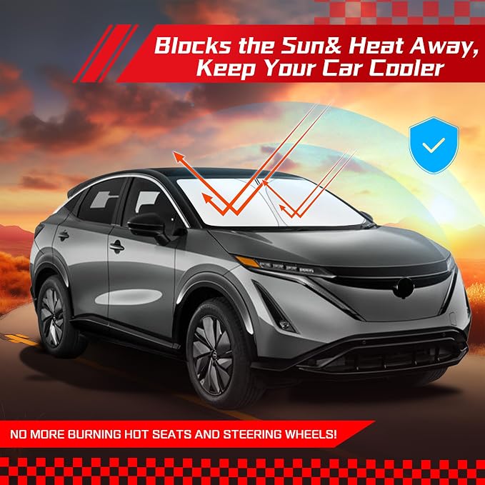 ARISMOTOR Windshield Sun Shade for NIS-san Ariya EV 2023-2025, Custom Fit - Image 7