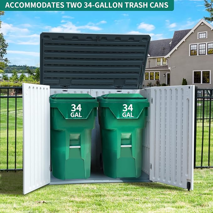 YITAHOME Outdoor Resin Storage Sheds, 39 in Height Lockable Waterproof - Image 6