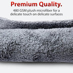 Adam's Borderless Grey Microfiber Towel - Image 3