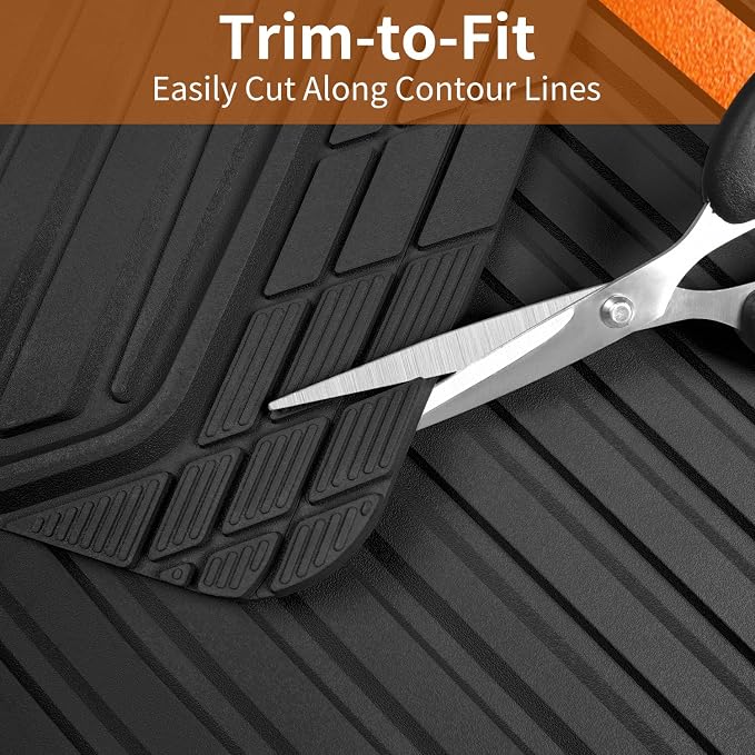 CAR PASS Heavy Duty Rubber Car Mats Metallic, Aluminum Film All Weather Floor - Image 8