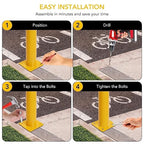 6Pcs Heavy Duty Safety Bollards, 4.5" Diameter Steel Pipe Bollard Post - Image 3