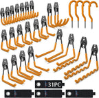3-H Garage Wall Hooks 31 Pack, Garage Hooks Heavy Duty by 3-H