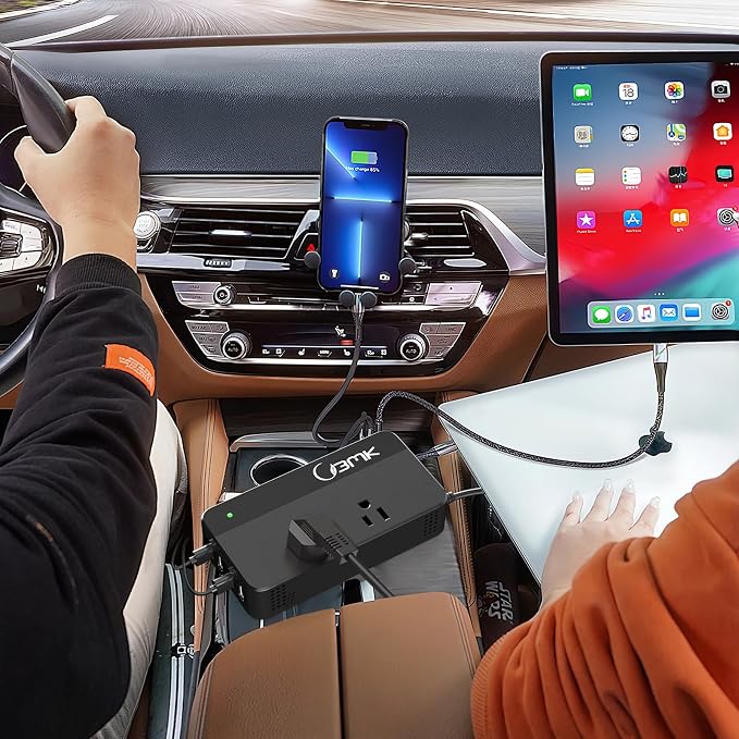 BMK 200W Car Power Inverter DC 12V to 110V AC Car Inverter 4 USB Ports Charger - Image 7