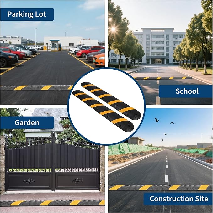 6 ft Speed Bumps Wite End for Road, Heavy-Duty 25, 000 LBS Capacity Traffic - Image 9