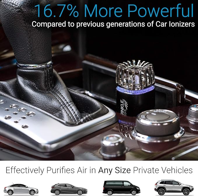 Car Air Purifier Ionizer - 12V Plug-in Ionic Anti-Microbial Car Deodorizer - - Image 4