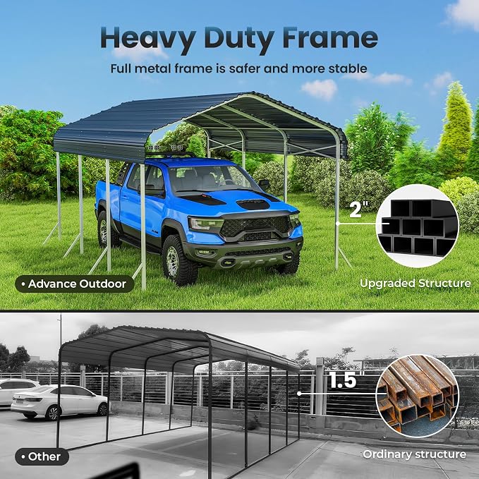 Heavy Duty Metal Carport – Sturdy Structure, All-Weather Protection, Easy - Image 3