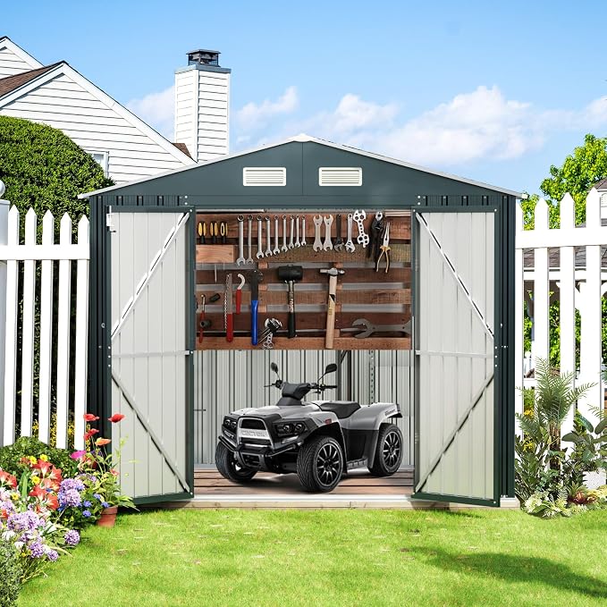 8x6FT Outdoor Steel Storage Shed - Image 7