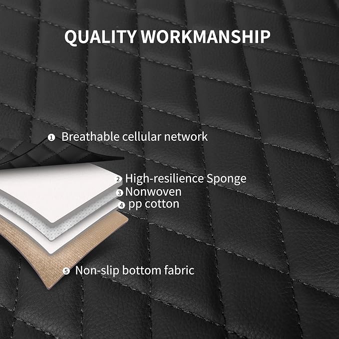 Leather Car Seat Covers, Breathable and Waterproof Seat Cover Full Set - Image 7