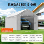VEVOR Carport Replacement Canopy Cover Top + Side Wall 10 x 20 ft, Garage Tent - Image 4