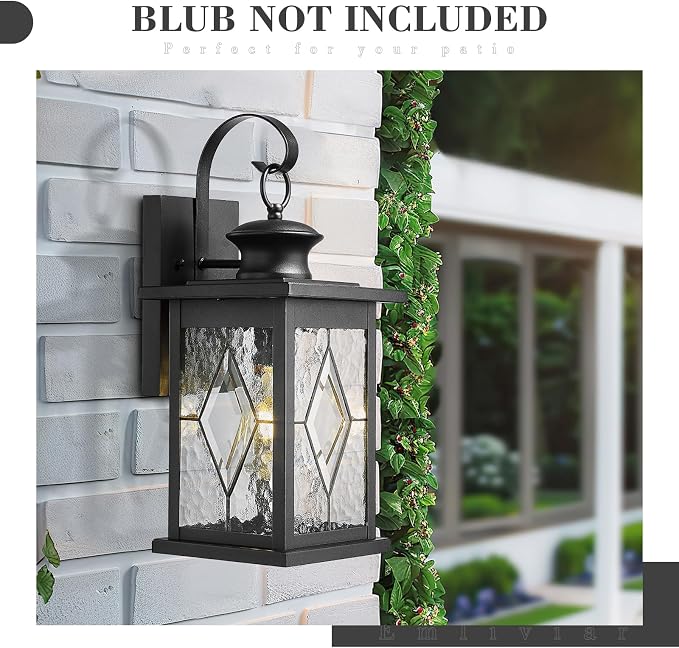 Emliviar Large Outdoor Wall Lantern 18 Inch, Outside Lights - Image 2