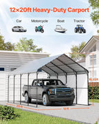 VEVOR Heavy Duty Metal Carport, Car Tent Garage Shade - Image 2