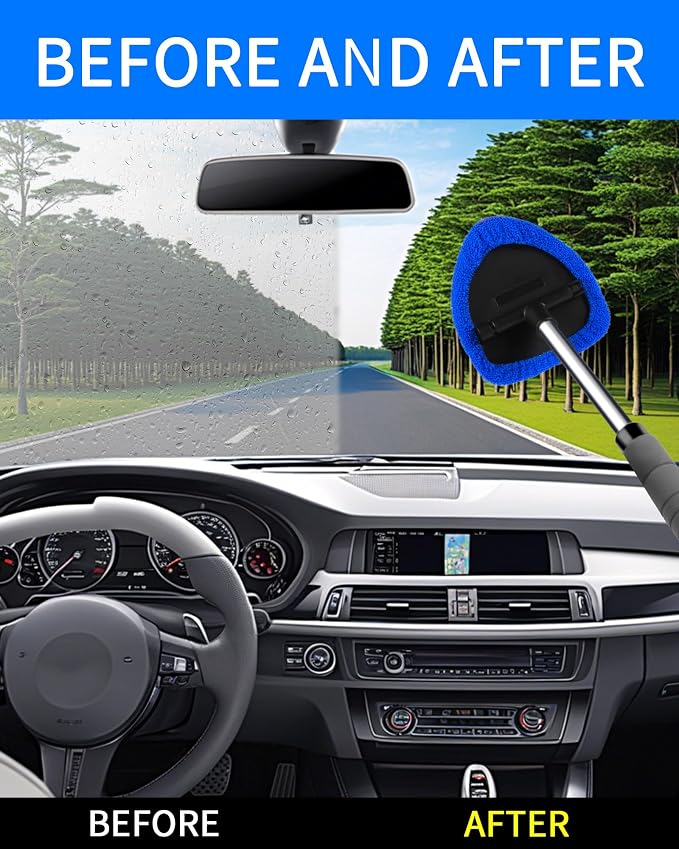 Auto Window Cleaning Tool, Retractable Windshield Cleaner Wand, Car Window - Image 5