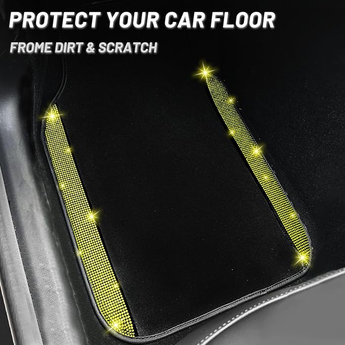 NBTEPEM Bling Car Floor Mats Full Set, Universal Fit Most Cars - Image 8
