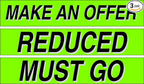 Ez-line Vinyl Windshield Stickers 3 Dozen 15 Inch Chartreuse Slogan Dealership by CarBowz