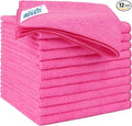 HOMEXCEL Pink Microfiber Cleaning Cloth 12 Pack, 12.5 x 12.5 inch Microfiber by HOMEXCEL