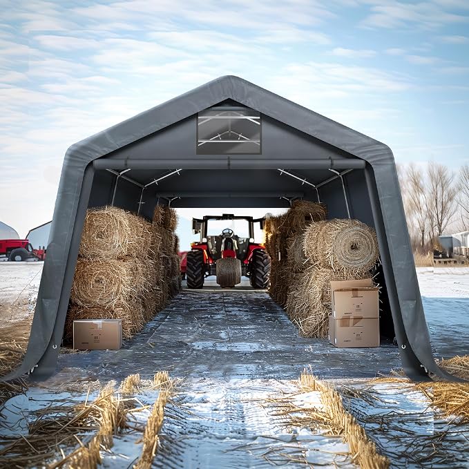 Sophia & William Carport Storage Shed 13x22 ft Portable, Heavy Duty Car Port - Image 2