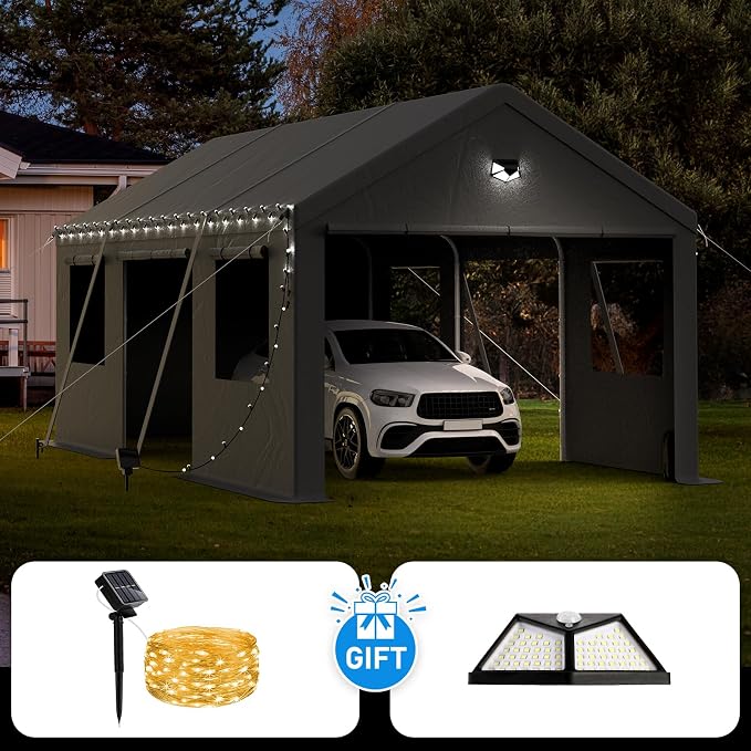 12x20 Carport, Heavy Duty Carport Canopy Garage - Image 5